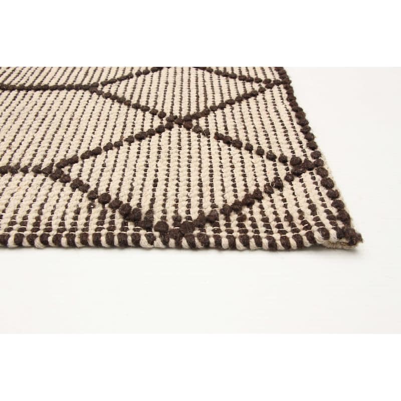 ECARPETGALLERY Braid weave Sienna Cream Wool Rug - 5'2 x 7'6