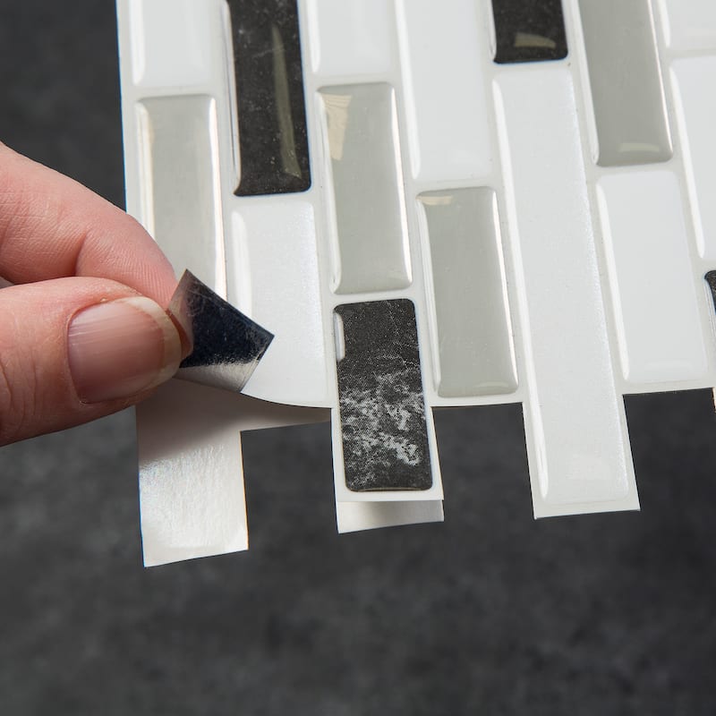 Tack Tile Peel & Stick Vinyl Backsplash (pack of 3) - Overstock - 21930782