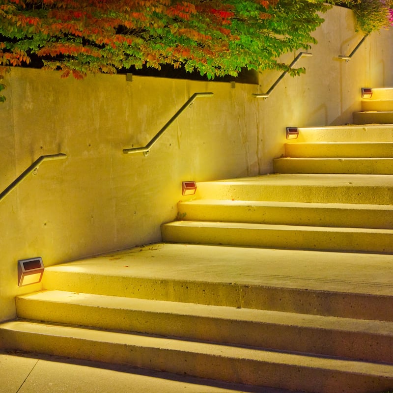 8 PCS LED Solar Outdoor Lights Stainless Steel Solar Step Light
