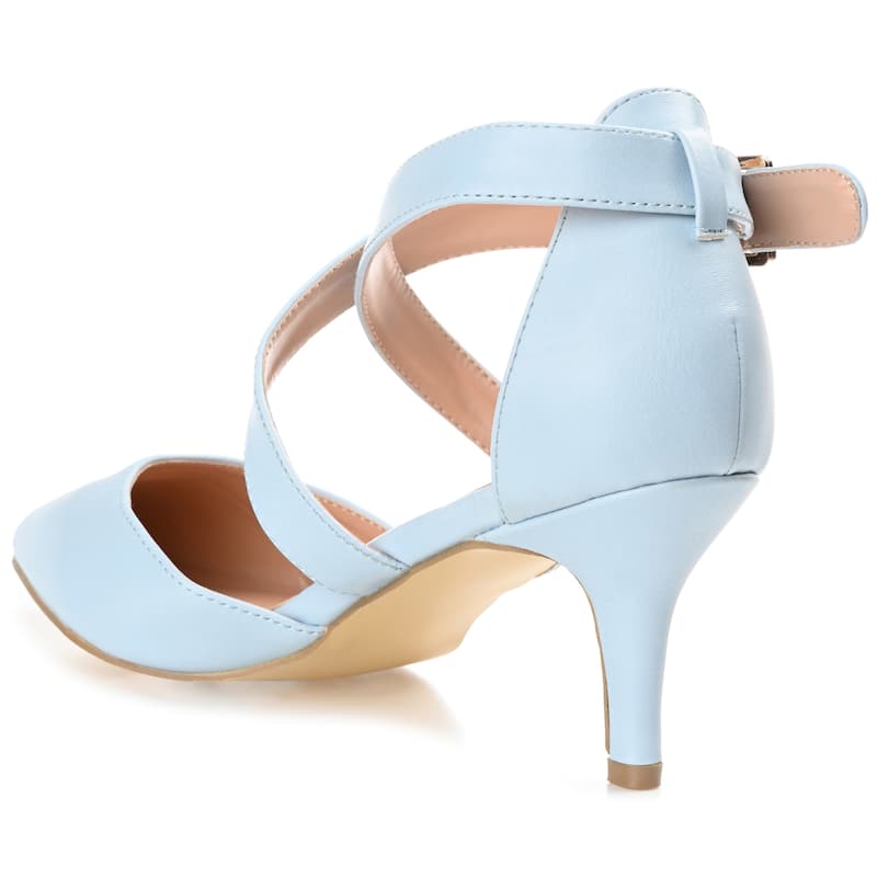 Journee Collection Women's Riva Pointed Toe Mid Heel Pumps