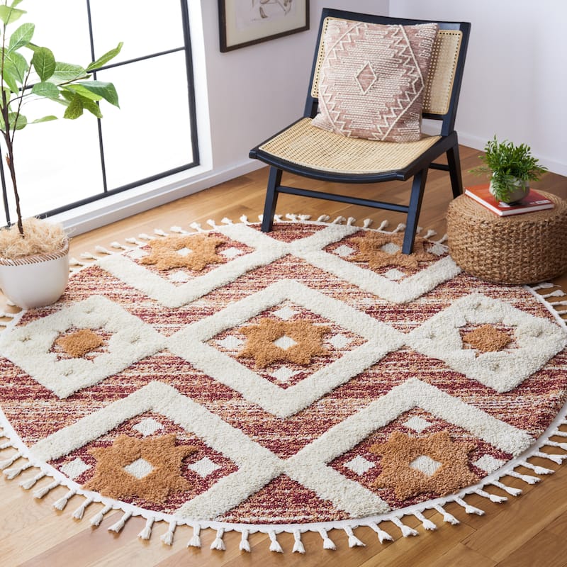SAFAVIEH Moroccan Tassel Shag Nanke 2-inch Thick Rug