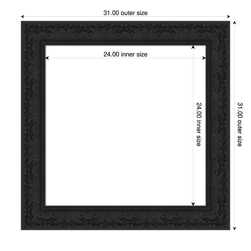 Luxe Framed Dry Erase Magnetic Board - 31 x 31 in - Luxe Black