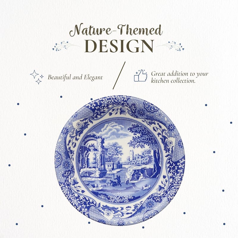 Spode Blue Italian Set of 4 Ascot Cereal Bowls - 8-Inch