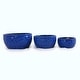 preview thumbnail 1 of 10, 3-Piece Ceramic Planter Set, Modern Indoor & Outdoor Flowerpots Antique Blue