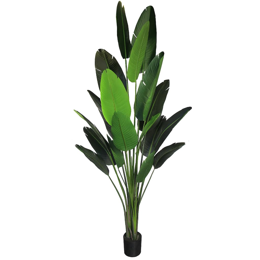 8.5ft Deluxe Artificial Travelers Palm Tree Tropical Plant in Black Pot - 102" H x 40" W x 40" DP