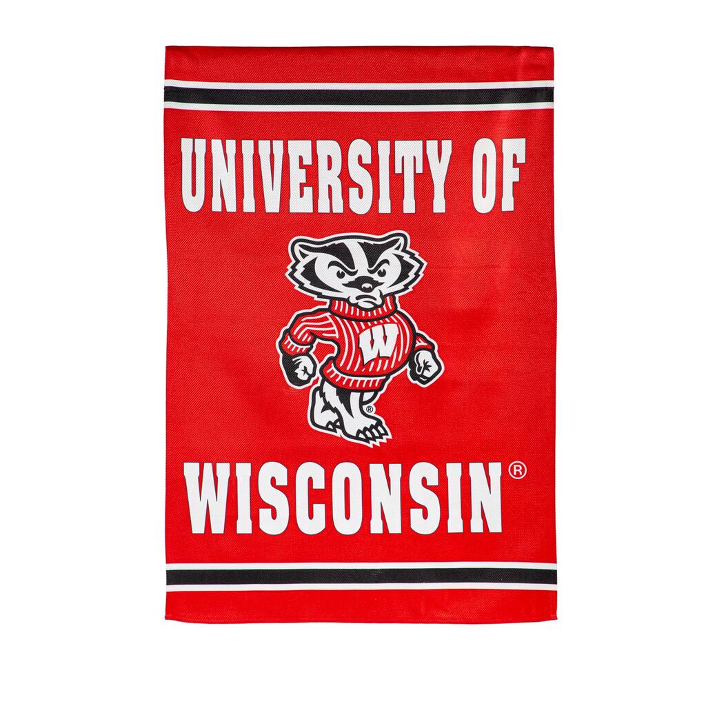 Embossed Suede Flag, Garden Size, University of Wisconsin-Madison