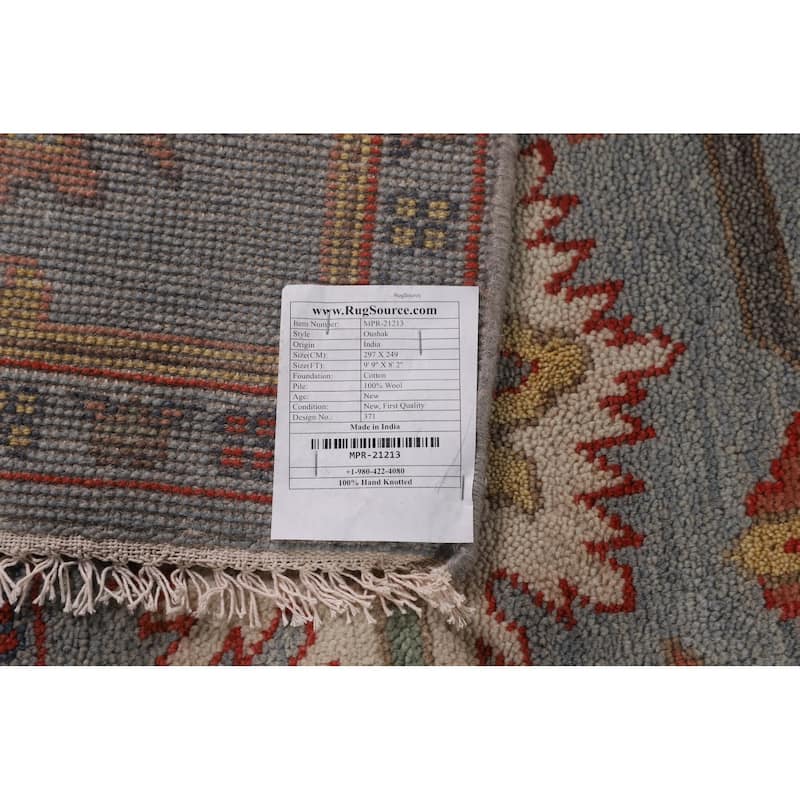 Floral Oushak Oriental Area Rug Handmade Wool Carpet - 8'2"x 9'9"