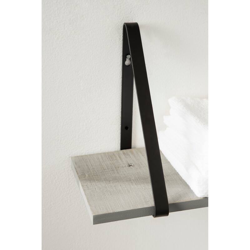 Kate and Laurel Soloman Wood 2 Piece Shelves with Metal Brackets