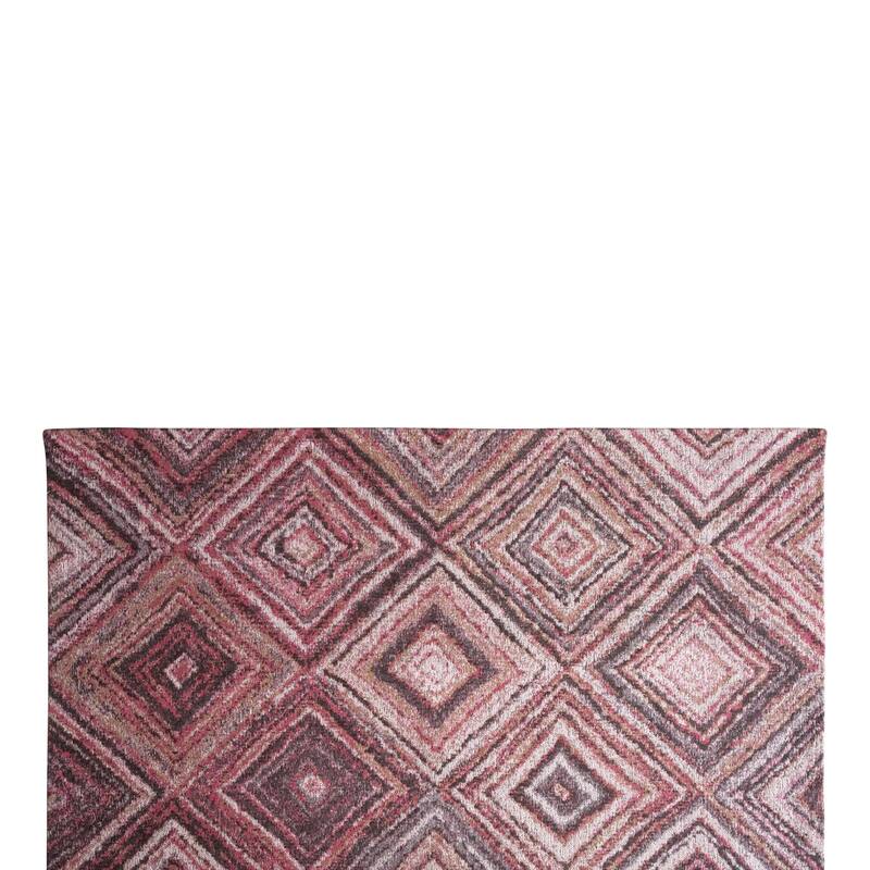 Woven Cotton Blend Diamond Print Rug - 84" L x 60" W x 2" H