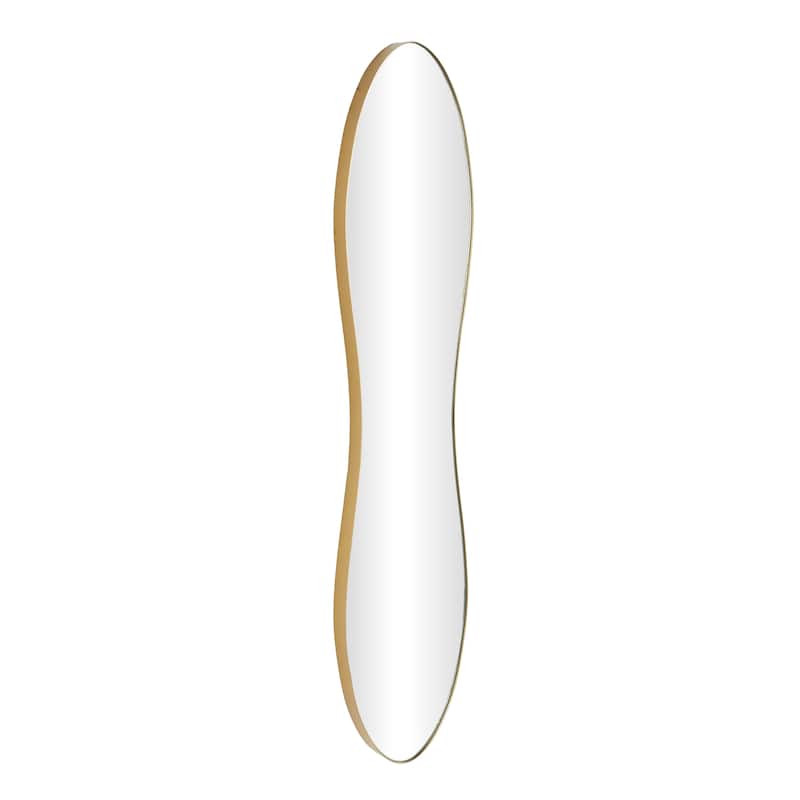 Metal Tall Wavy Wall Mirror - Gold or Black - Roche River Decor