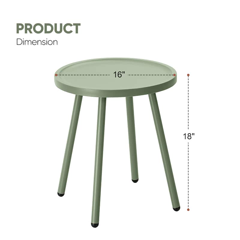 Werph Patio Table Living Room Side Table, Round Accent Table Small Side Table Nightstand