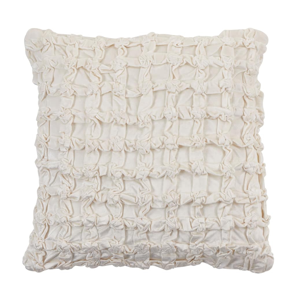 Smocked Velvet Design Pillow
