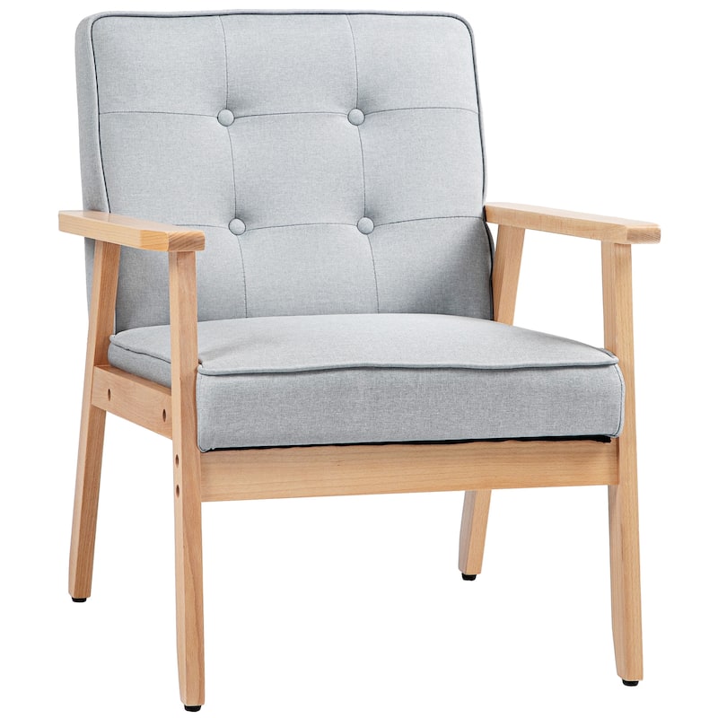 Accent Arm Chair With Upholstered Tufted Back
