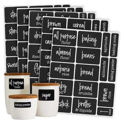 128x Chalkboard Pantry Organizer Food Labels for Kitchen Jars Storage Containers
