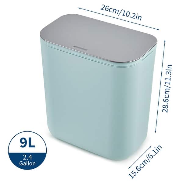 dimension image slide 0 of 6, 1.9 Gal/2.4 Gal Kitchen Compost Bin, Small Hanging Trash Can with Stainless Steel Lid