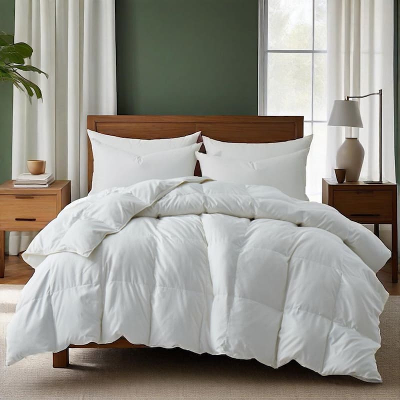 All-season Medium Warmth White Goose Feather Down Fiber Duvet Comforter Insert