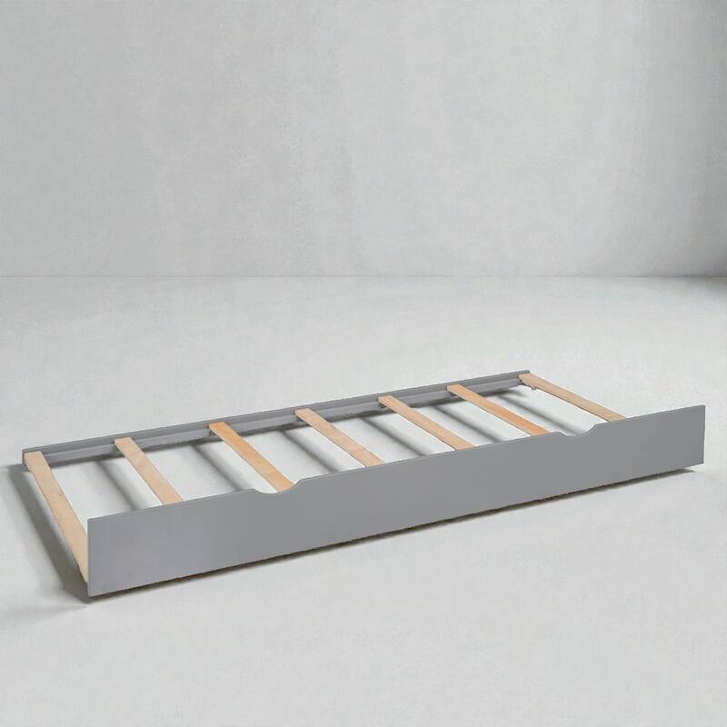 Wooden Platform Bed with Storage Headboard, Drawers, Twin Trundle and Built-In Outlets