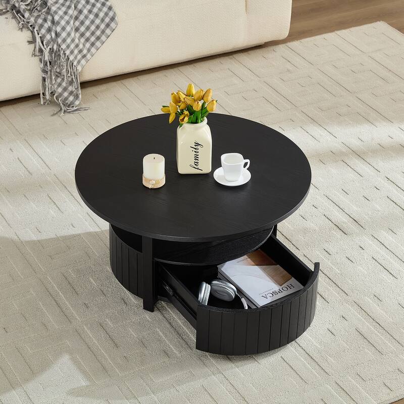 Round Storage Coffee Table