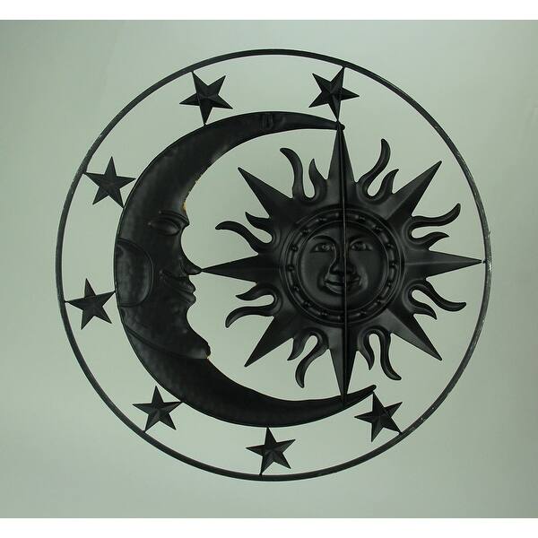 Metal Celestial Sun Moon And Stars Indoor Outdoor 30 Inch Wall Hanging Art Decor On Sale Overstock 27979958