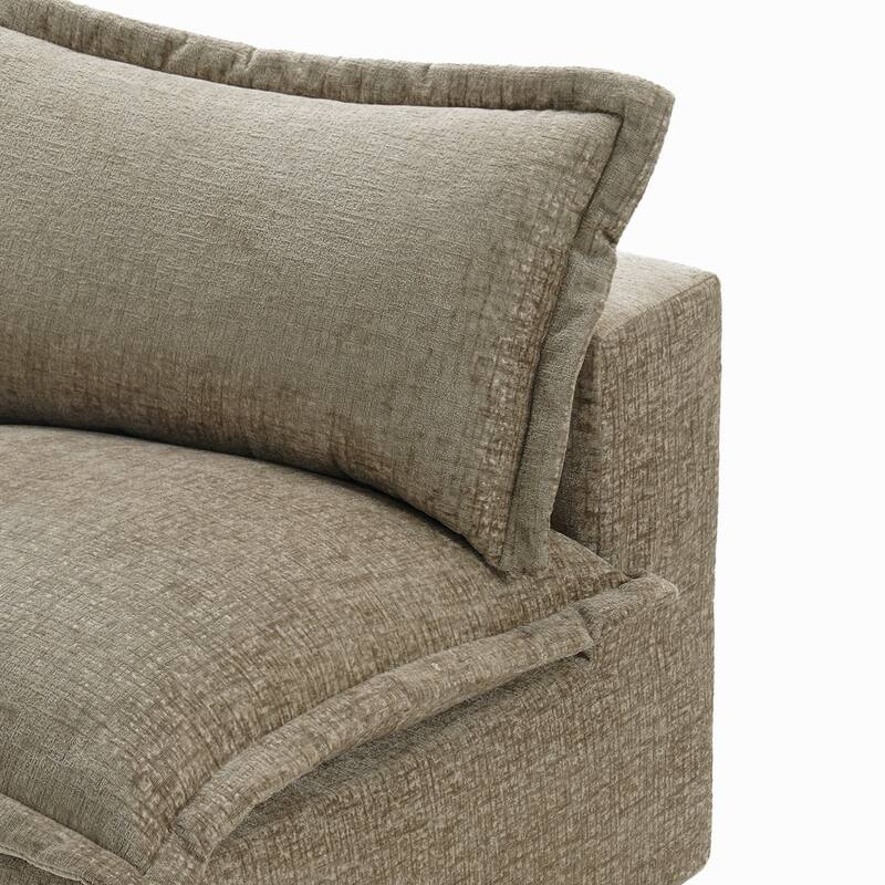 42"W Chenille Upholstered No Assembly Corner Chair