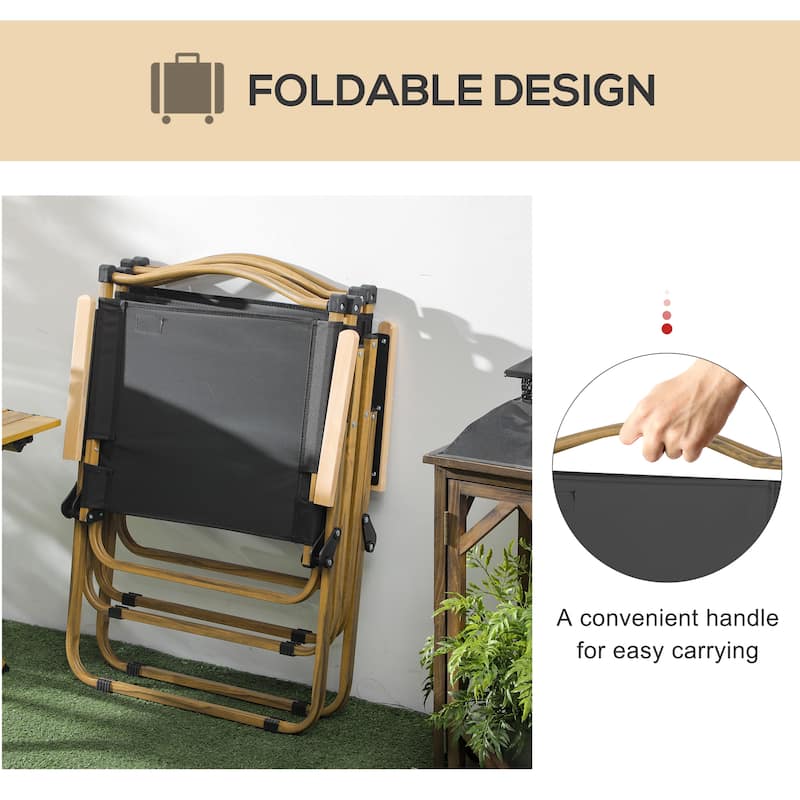 2-Piece Outdoor Folding Camping Chair, Lightweight & Portable Beach Chairs