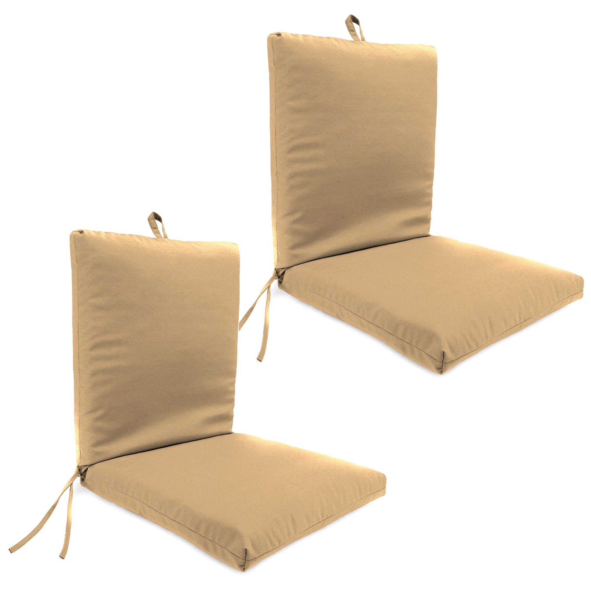 21" x 44" Outdoor Chair Cushion with Ties and Loop (Set of 2) - 44'' L x 21'' W x 3.5'' H
