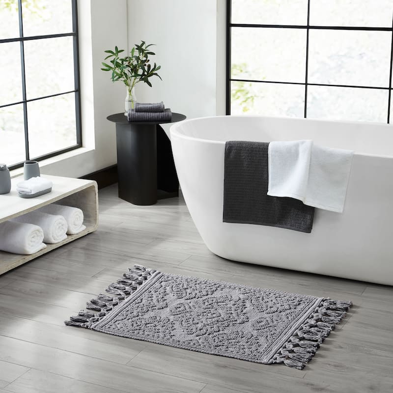 Jean Pierre Ricardo Cotton Fringe 2-Piece Bath Rug Set