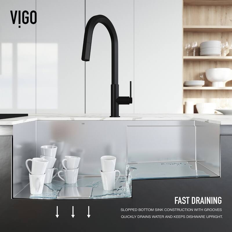 VIGO Hampton Stainless Steel Undermount Workstation Kitchen Sink