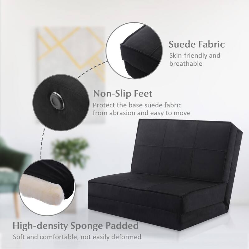 Costway Convertible Fold Down Chair Flip Out Lounger Sleeper Bed Couch