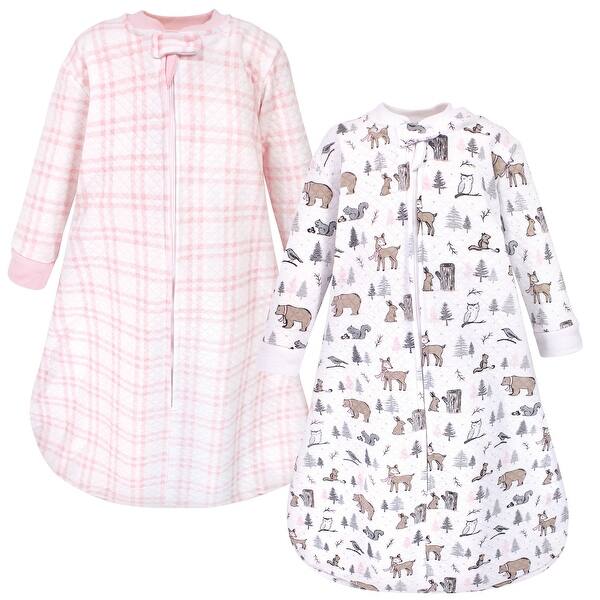 slide 1 of 1, Hudson Baby Infant Girl Premium Quilted Long Sleeve Sleeping Bag and Wearable Blanket, Winter Forest 2-Pack 12-18 Months - Winter Forest 2-Pack