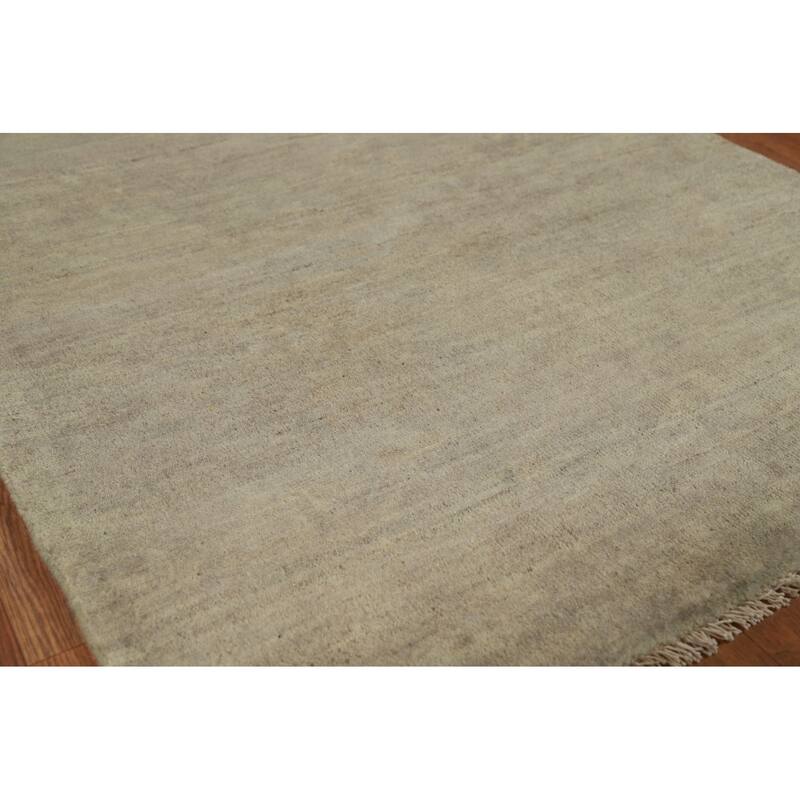 Modern Gabbeh Oriental Foyer Rug Stripe Hand-Knotted Wool Carpet - 3'3"x 5'1"