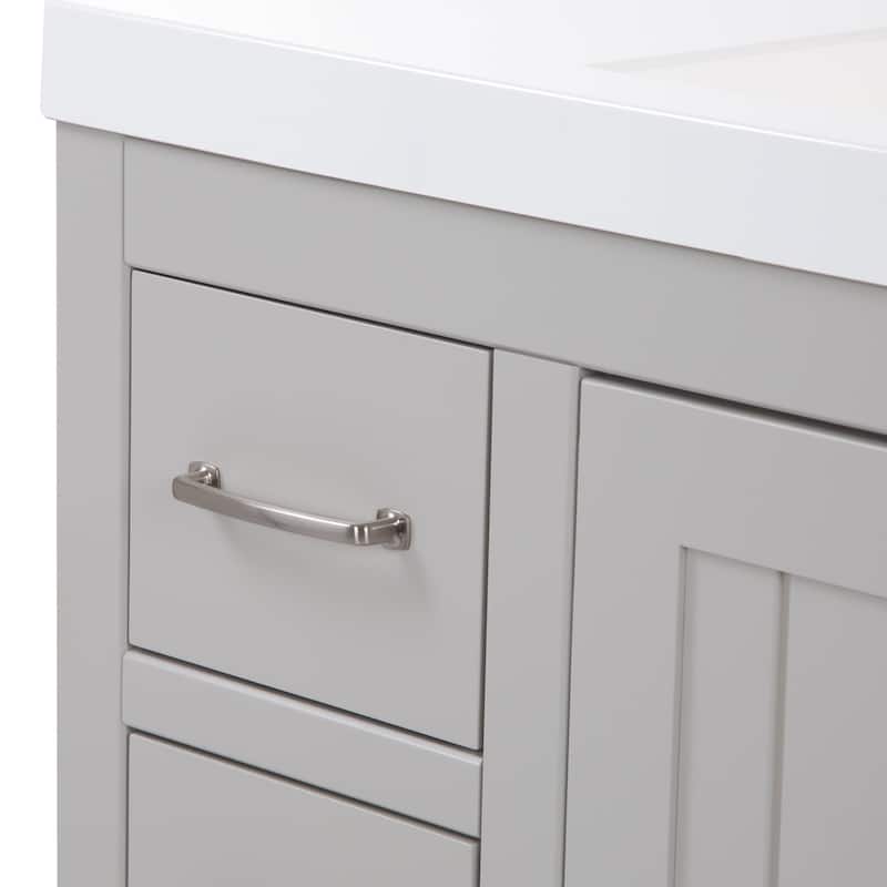 Chamiree 42.5" Bathroom Vanity With Cabinet, 6 Drawers, and White Sink Top