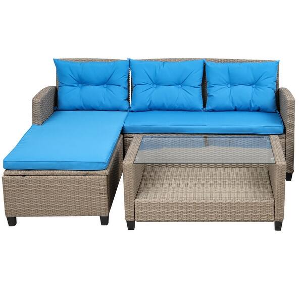 Shop 4 Piece Wicker Ratten Outdoor Furniture Sets With Seat Cushions Overstock 32110487