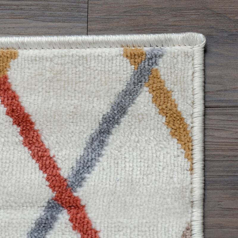 Superior Modern Geometric Diamond Trellis Indoor Area Rug