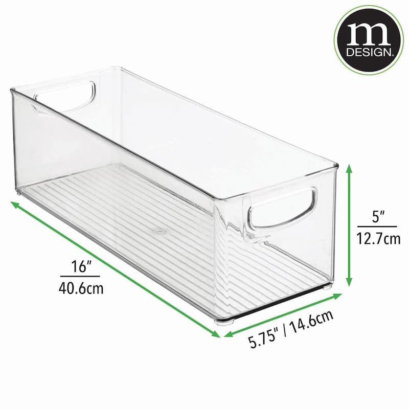 mDesign Plastic Kitchen Food Storage Organizer Bin - 4 Pack, Clear
