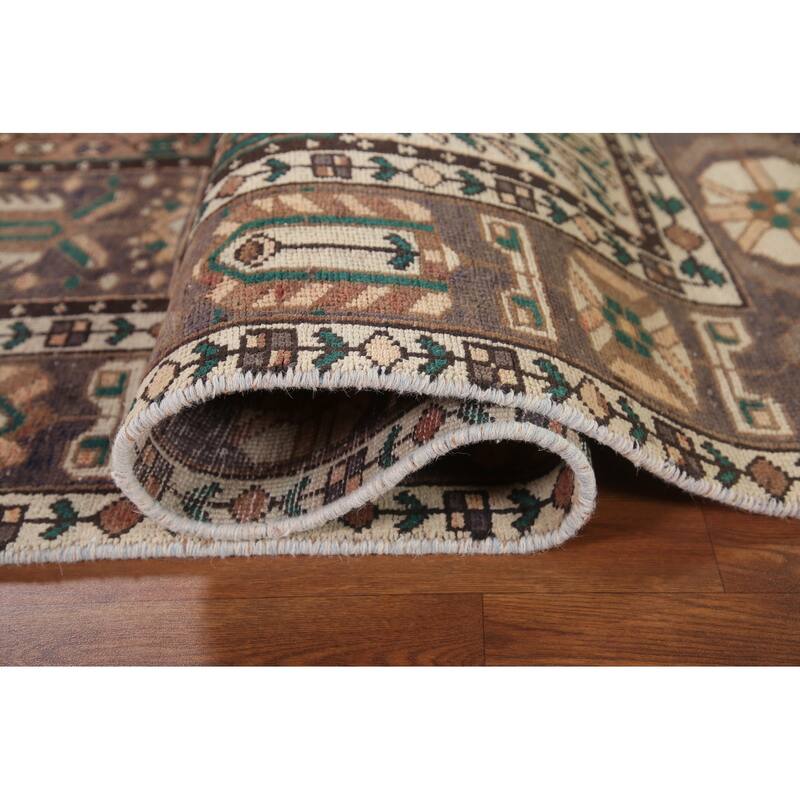 Distressed Bakhtiari Persian Vintage Area Rug Handmade Wool Carpet - 6'8"x 9'9"