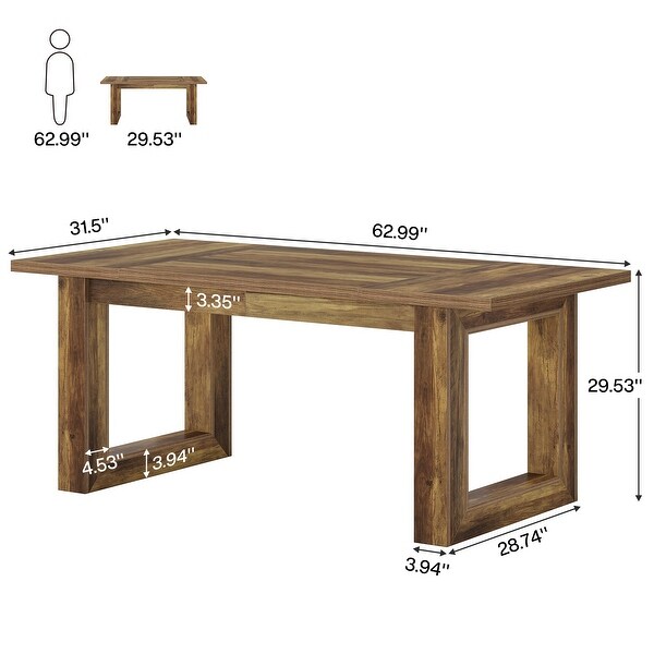 63-Inch Executive Computer Desk, Large Simple Home Office