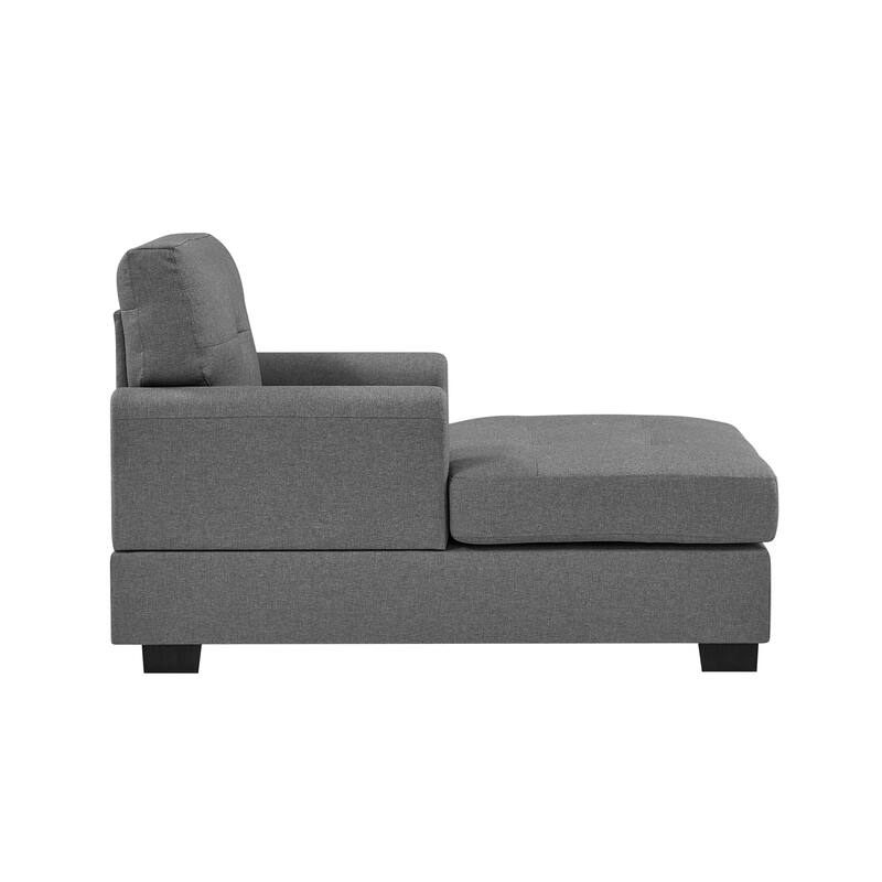 34" Wide Gray Polyester Chaise Lounge