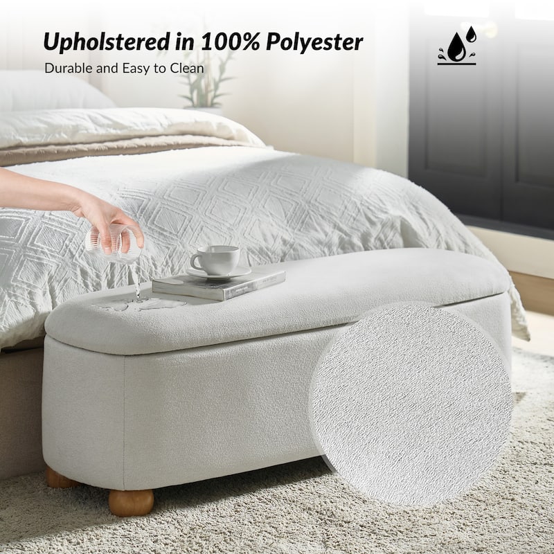 Felipe Modern Storage Bench with Solid Wood Legs by HULALA HOME