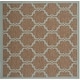 preview thumbnail 35 of 104, SAFAVIEH Courtyard Charleen Indoor/ Outdoor Waterproof Patio Backyard Rug 4' x 4' Square - Brown/Aqua