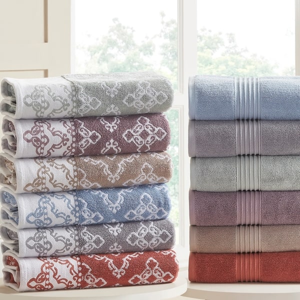 Better Homes & Gardens Signature Soft Floral 6 Piece Towel Set, Soft Silver