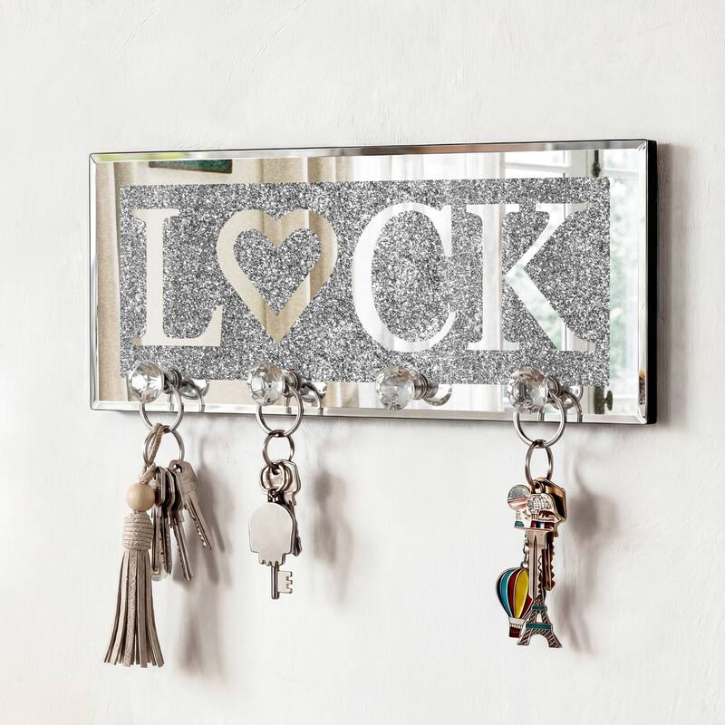Mirrored Key Holder for Wall Decorative - LOCK