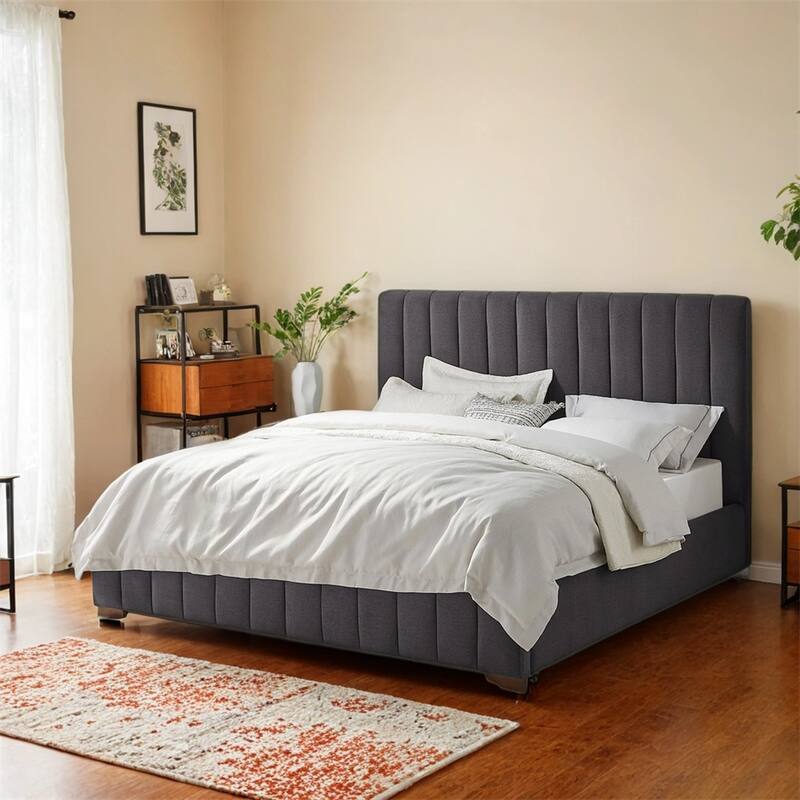 King Size Modern Design Bed Frame Upholstered Queen Bed Frame Platform