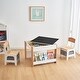 preview thumbnail 1 of 14, Kids Art Play Activity Table with Storage Shelf and Chair Set with Storage Baskets, White & Gray