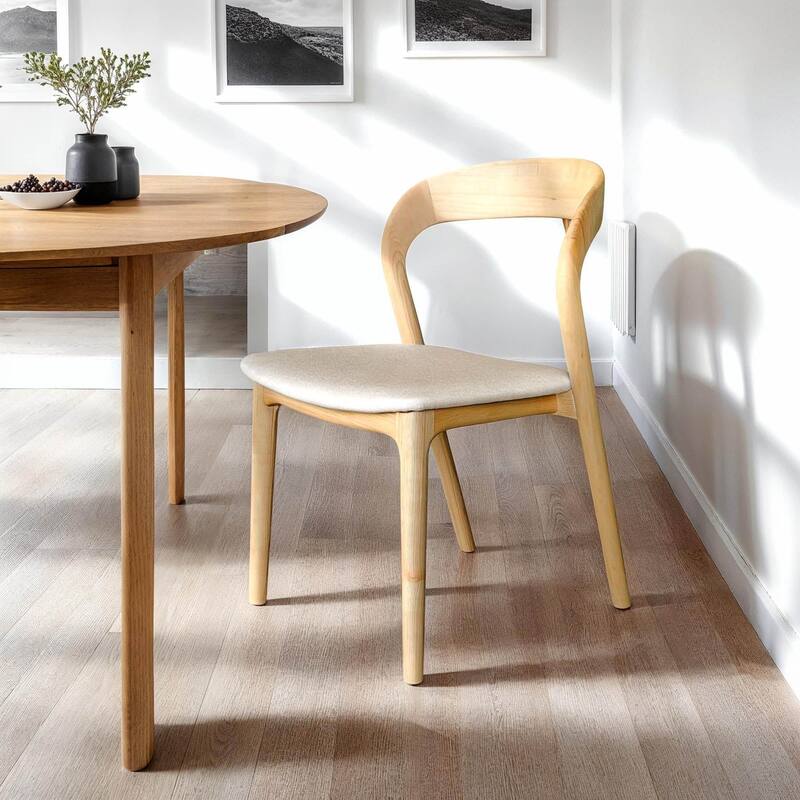 Java Ash Wood Upholstered Dining Chair (Set of 2)