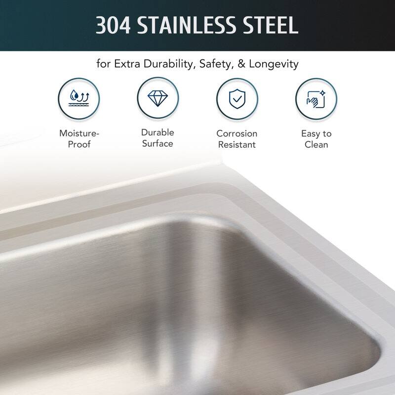 CO-Z Drop-In & Wall-Mount Laundry Kitchen Sink with Faucet Stainless Steel