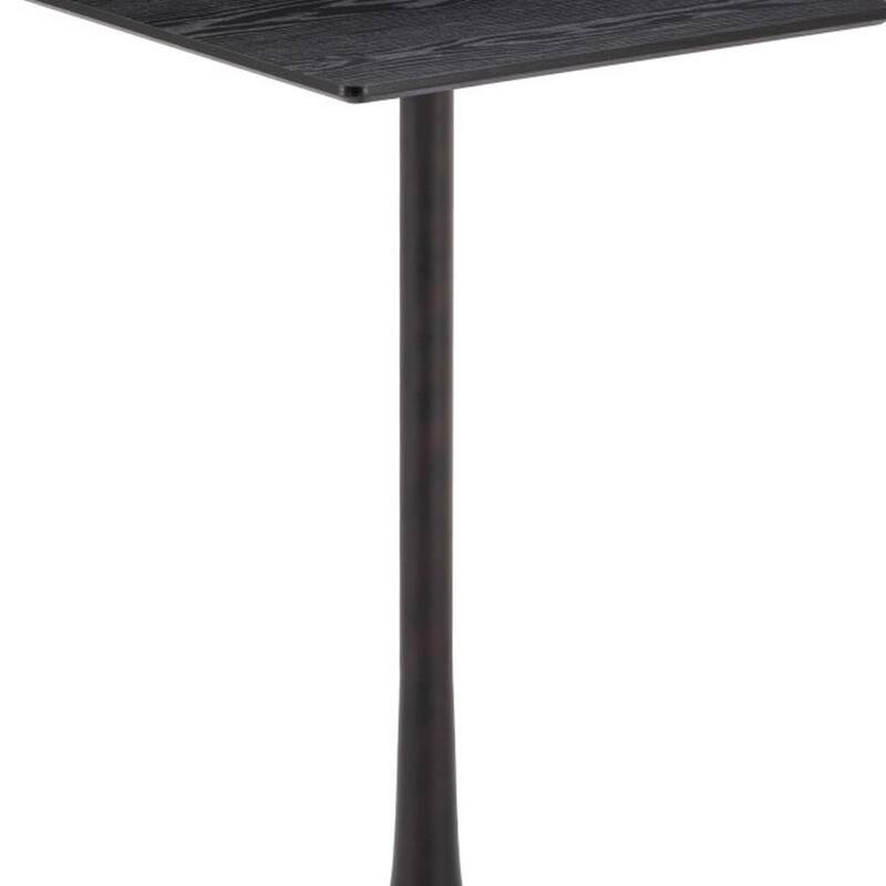 HomeRoots 24" Black Wood and Steel Square Bar Table - 24.00 in. x 41.70 in. x 24.00 in.