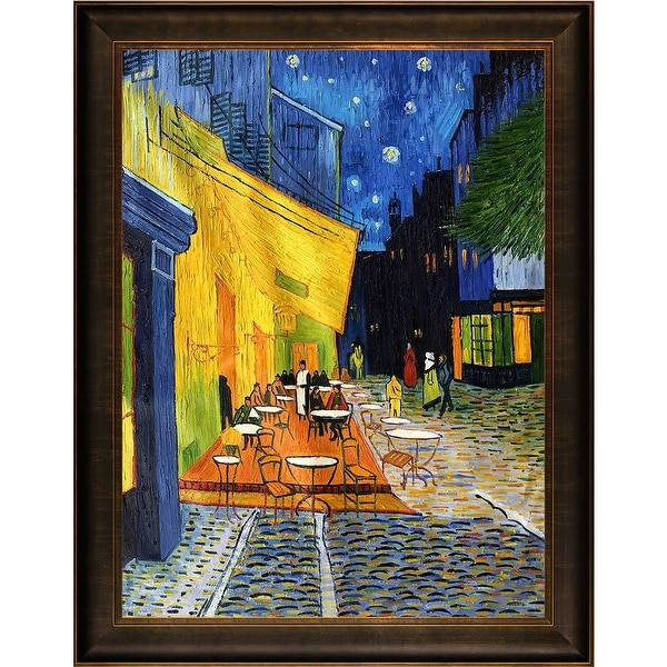 Cafe Terrace at Night by Vincent Van Gogh Framed Hand Painted Oil on Canvas