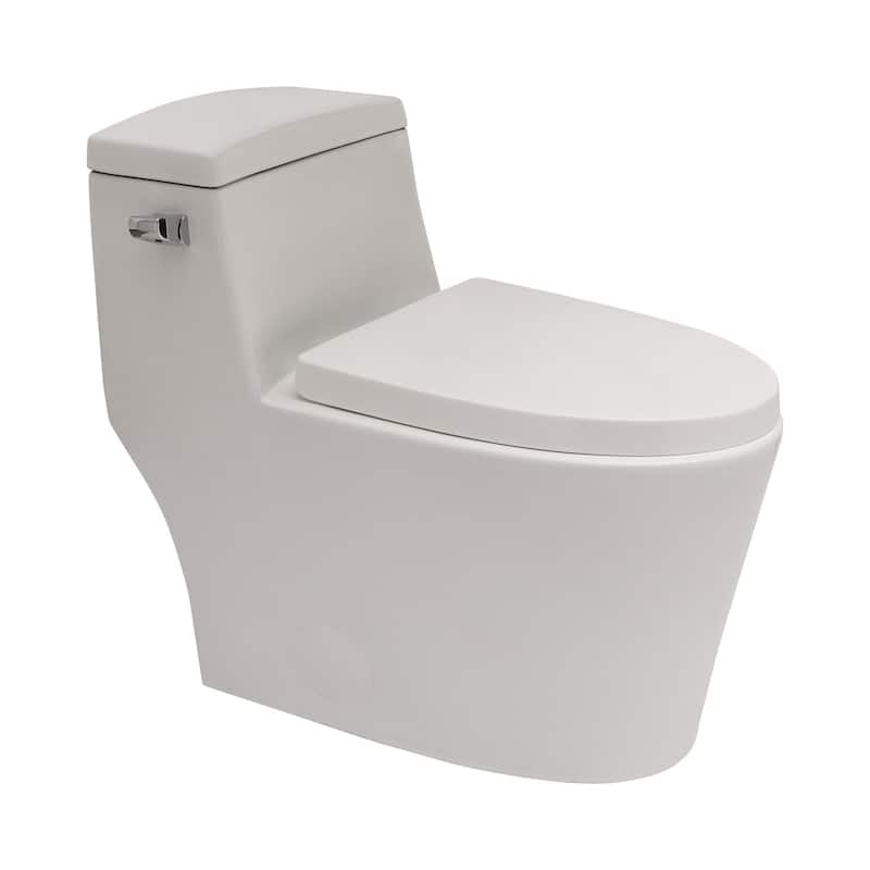 1.28 GPF Single Flush One-Piece Toilet with Soft Closing Seat - 29'' x 16'' x 27''