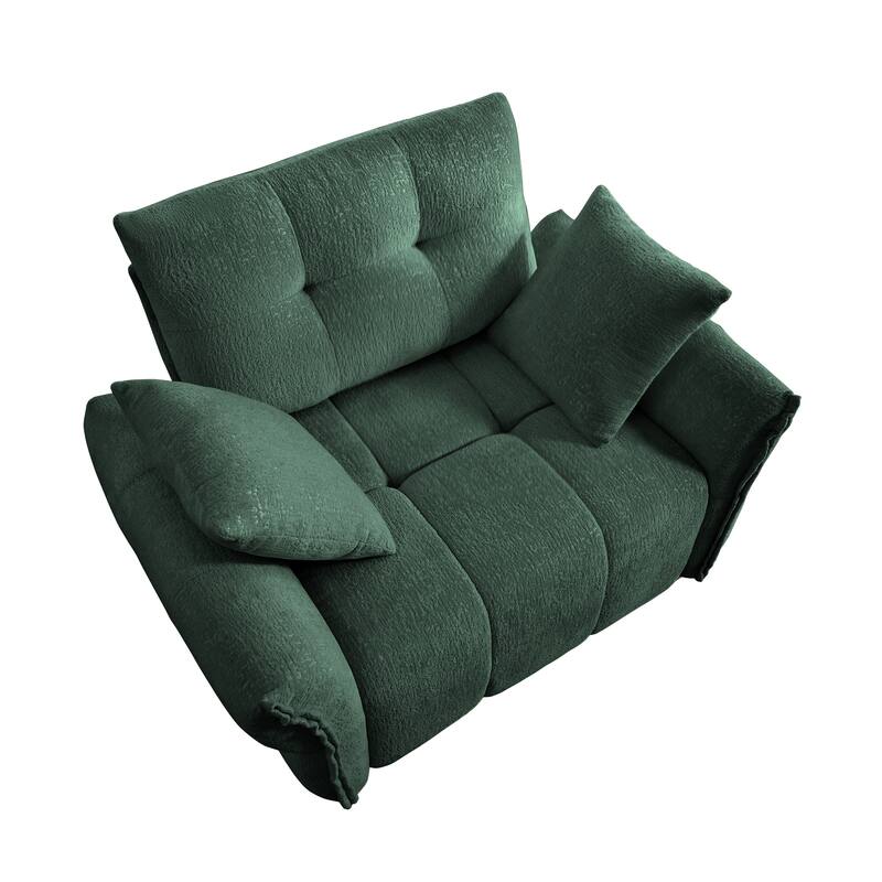 Roomfitters 47" Single Seater Modular Sofa, Ergonomic Deep Seat Chenille Armchair with Pillows